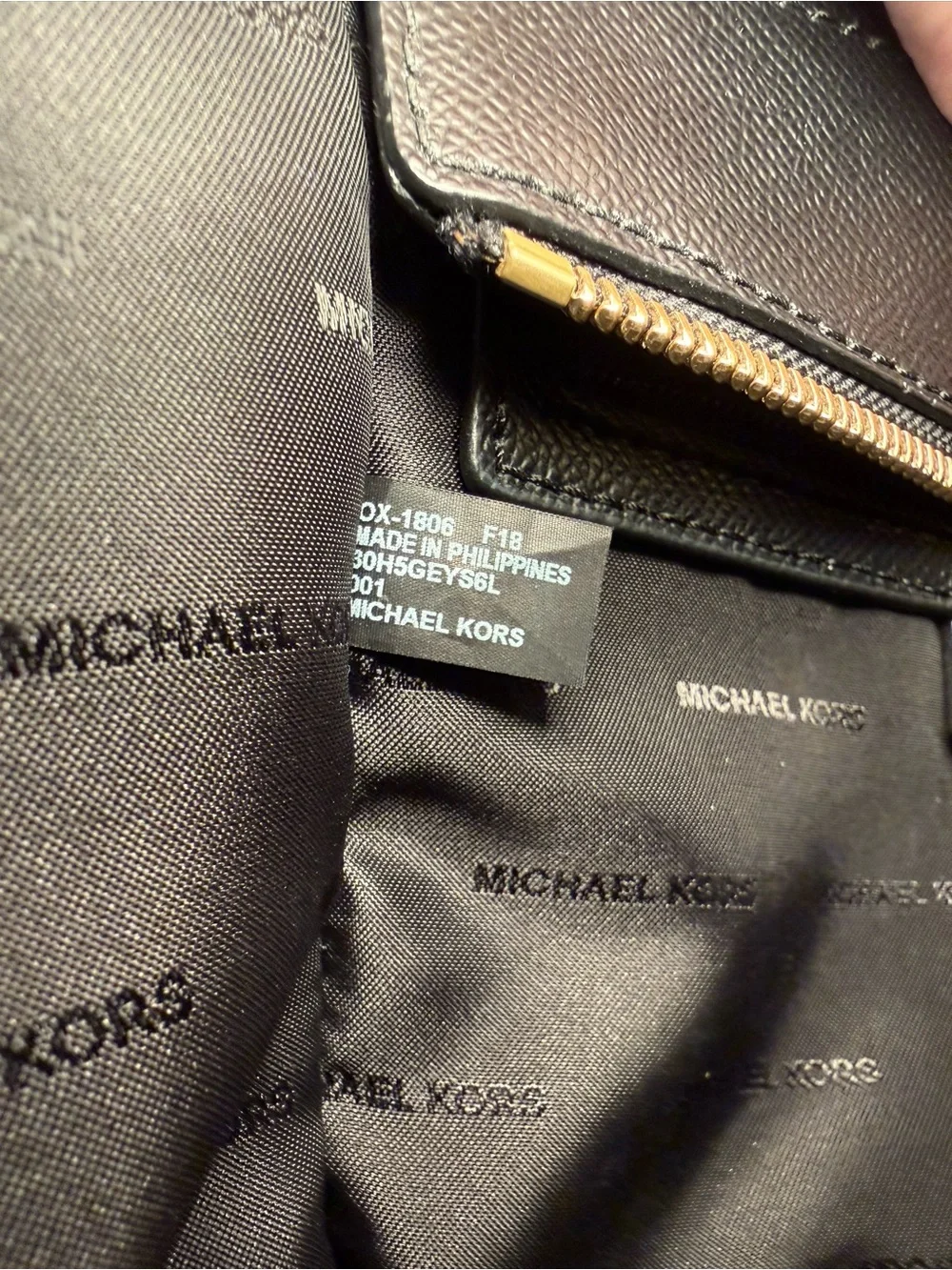 Michael Kors Black Structured Saffiano Satchel with Gold Hardware